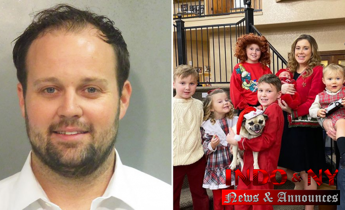 Josh Duggar's wife Anna and their children spent Christmas with the family of a convicted sex offender. He was alone in jail cell