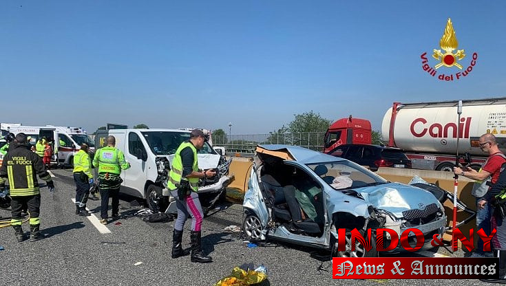 Accident on the A4 Milan-Turin, four deaths from the rear-end collision between car and van in Arluno
