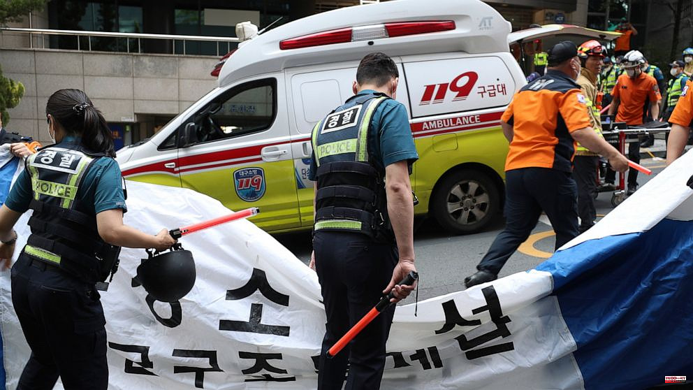 At least 7 people are killed in a fire in a South Korean office building.
