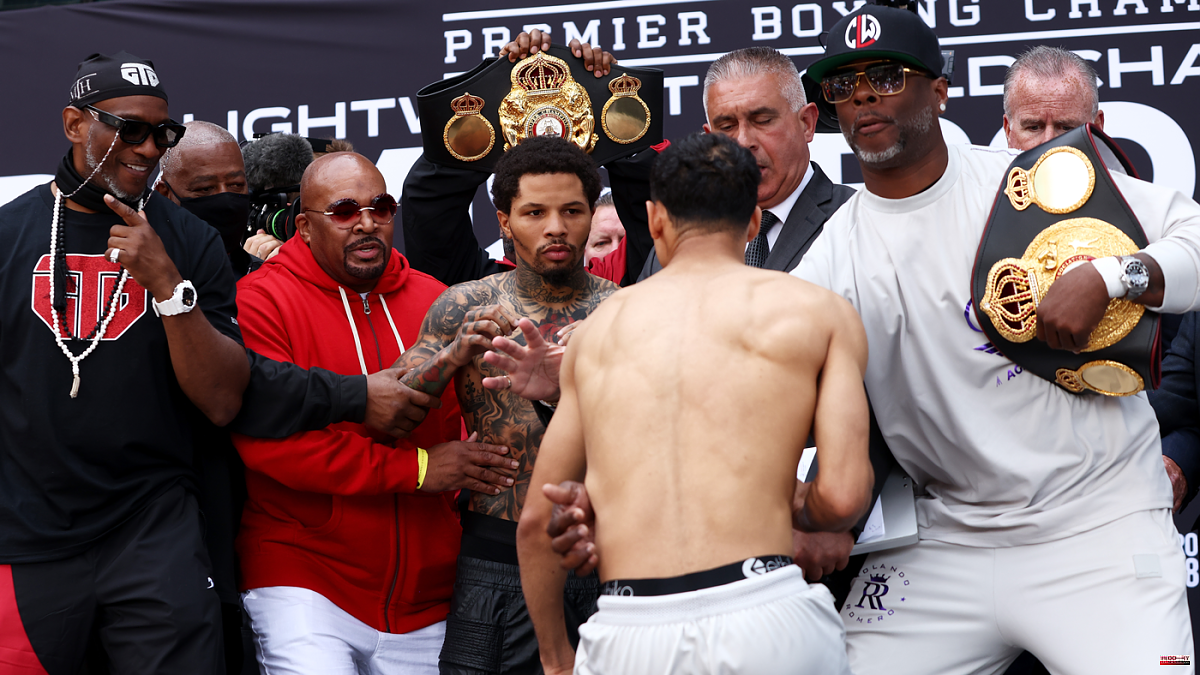 After weighing in for Showtime's PPV bout, Gervonta pushes Rolando Romero from the stage.
