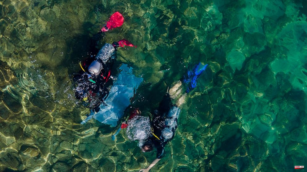 Divers from Israel haul trash from an ancient site to celebrate Oceans Day

