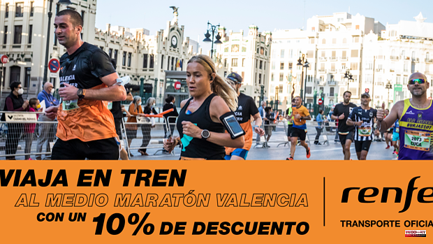 Runners will have a discount to travel with Renfe to the Middle and Valencia Marathon