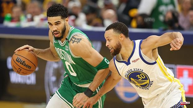 The Boston Celtics defeat the Warriors 120-108 and advance in the NBA Finals