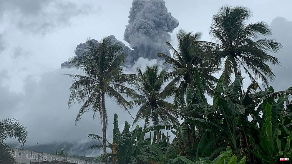 Alarms villagers when a volcano in the Philippines spews steam and ash.
