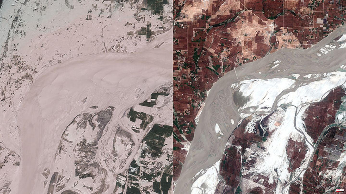 Floods: A third of Pakistan is under water - satellite images show the extent of the flood disaster