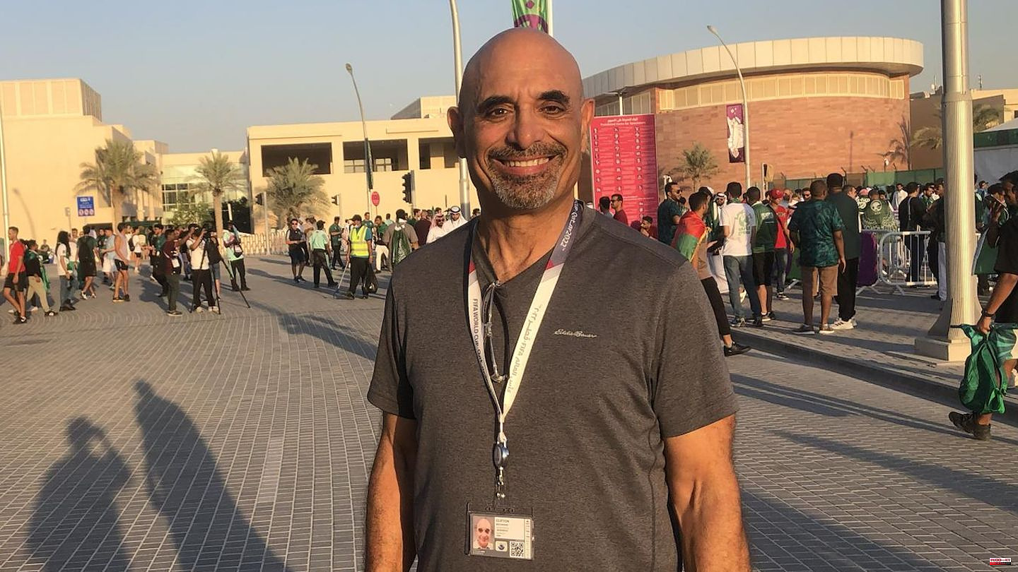 Football-mad American: Clifton Broumand has already seen 128 World Cup games in the stadium - in Qatar he wants to break the world record