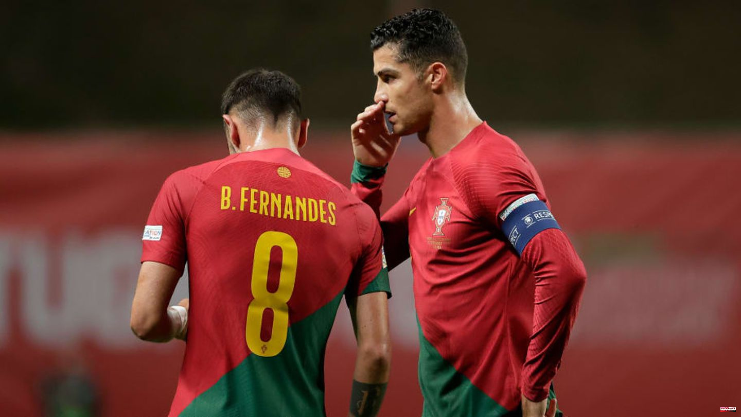 VIDEO: Icy welcome between Cristiano Ronaldo and Bruno Fernandes for Portugal national team