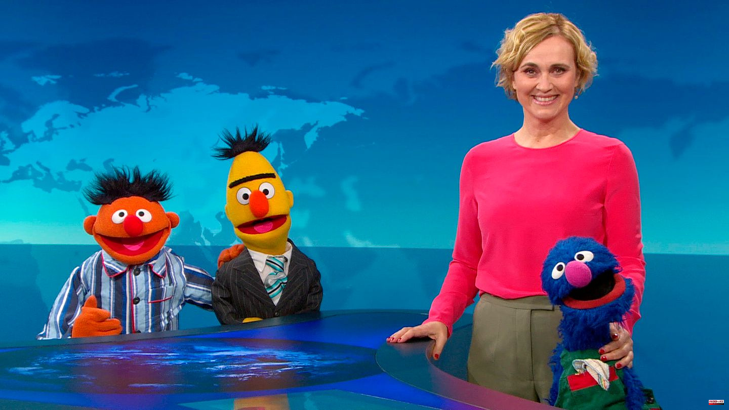 ARD news program: 50 years of Sesame Street: Ernie, Bert and Grobi surprise with their appearance on the "Daily Topics"