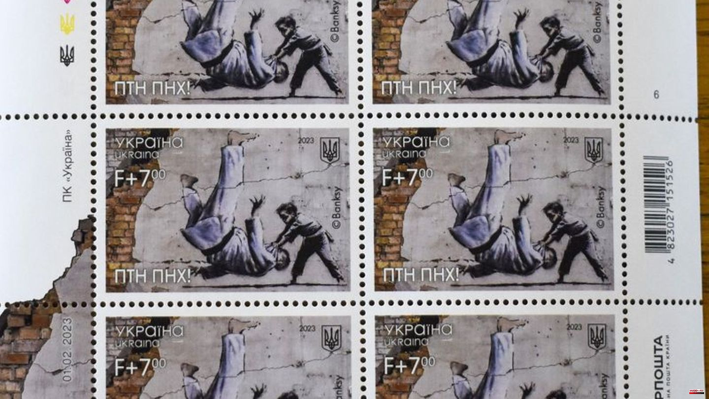 Artistic mail: Banksy graffiti now on Ukrainian postage stamps