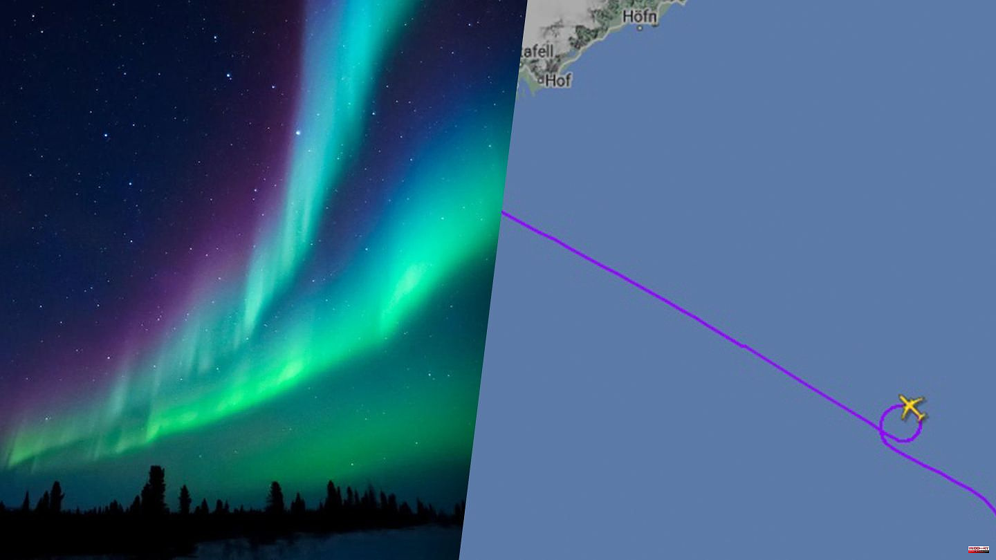 Great gesture: Pilot turns extra loop so all passengers can see the Northern Lights