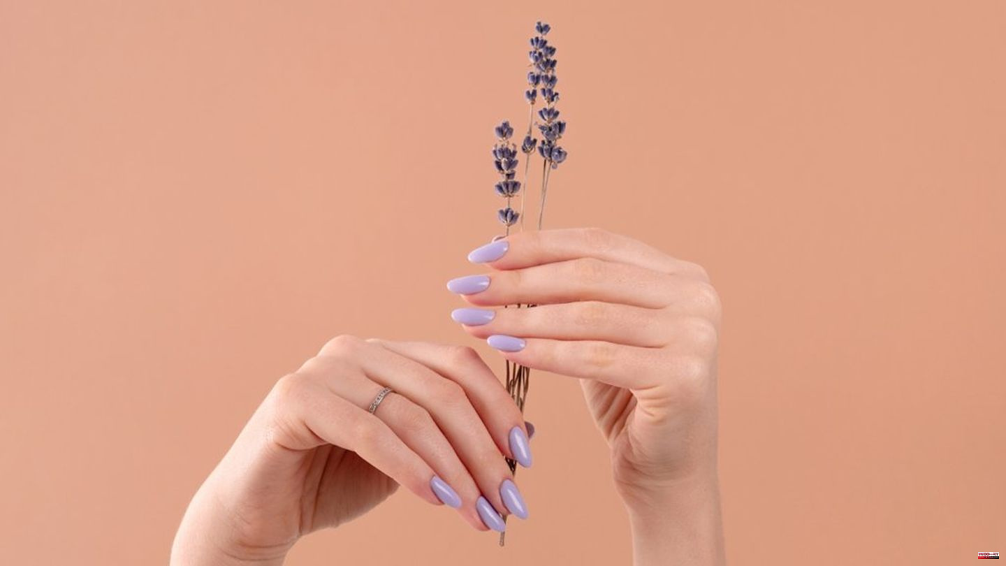 "Lavender Latte Nails": This milky nail design is trending now