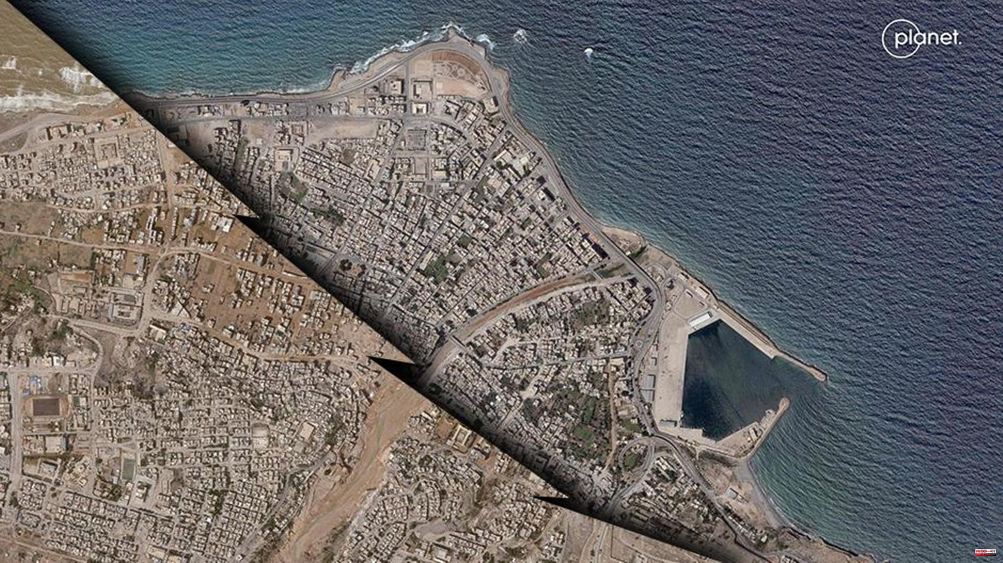 Before and after pictures: Libya: Satellite images show the destruction of the floods