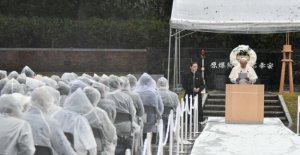The pope condemns nuclear weapons during a visit in...