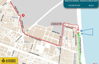 Streets closed and parking prohibited in Valencia from Friday 3 to Sunday 5 June for the Malvarrosa triathlon