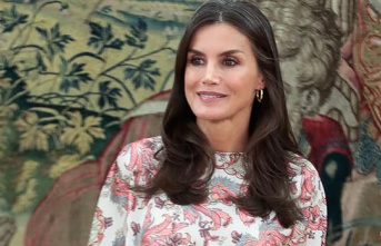 Queen Letizia debuts a 'low cost' look with a printed blouse and culotte pants