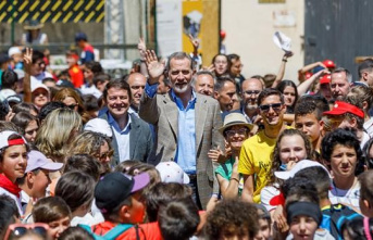 The King and 700 schoolchildren from Castilla y León...