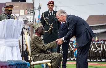 Belgian king begins Congo visit; awards WWII veteran
