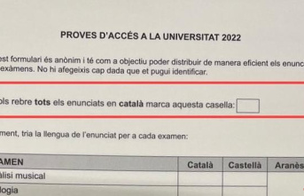 The Generalitat "induces" students to use Catalan in Selectivity despite the order of the TSJC