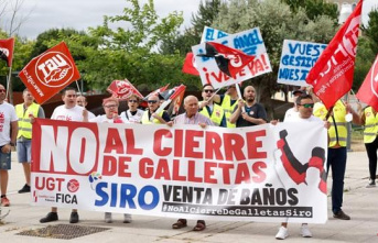 A hundred workers demand an "urgent" solution for Siro at the gates of the Cortes