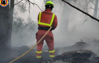 The Venta del Moro forest fire no longer has a flame but remains uncontrolled
