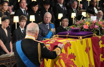 King Charles III: Queen's Regiment flag placed...