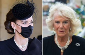 Queen Camilla and Princess Kate wear pearl jewelry...