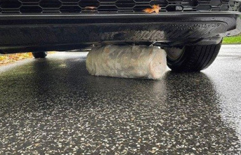 Traffic: doner kebab wedged under the car