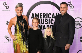 Pink: With husband and children on the red carpet