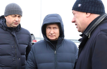 Telling details: Putin inspects the Crimean bridge...