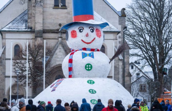 Tradition: bishop's green giant snowman smiles...