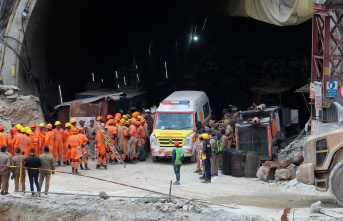 Race against time: rejoicing in India: rescue workers...