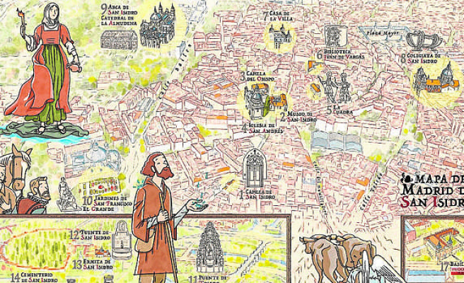 Life and miracles of San Isidro on a map: the city council marks 17 enclaves of Madrid