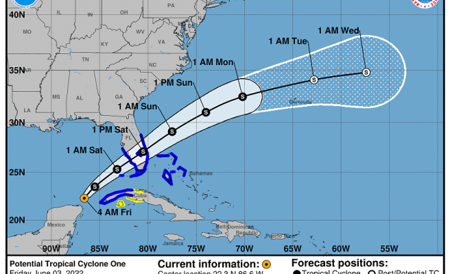 Warning for tropical storms in parts of Florida

