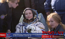 Russian filmmakers land on the space station after shooting
