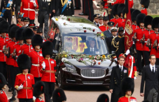 Queen Elizabeth II: The monarch's hearse strewn...