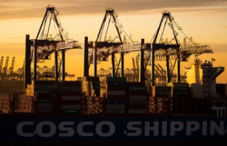 Controversial involvement: Cosco boarding at the container...