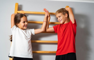 Indoor climbing: Wall bars in the children's...